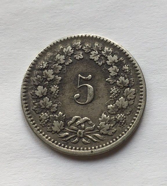 Andere Seite mit Schweizer Wappenschild zwischen Ähren, Umschrift HELVETIA und Jahrzahl 1850